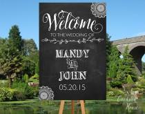 wedding photo - Chalkboard Wedding Welcome Sign, Printable Chalkboard Welcome sign, Wedding Welcome Sign, Welcome Sign, Welcome Poster, WS021