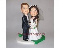 wedding photo - Romentic wedding Cake toppers, bride and groom, engagement cake toppers, unique cake toppers, bridel shower