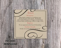 wedding photo -  DIY Burlap Wedding Details Card Template Editable Word File Instant Download Printable Rustic Details Card Black Details Card Enclosure Card