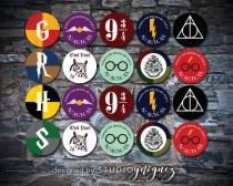 wedding photo - Harry Potter Printable Cupcake Toppers or Favor Tags