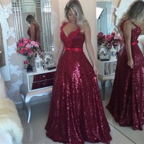 wedding photo -  High Quality Prom Dress - Dark Red Princess Straps Backless with Sash from Dressywomen