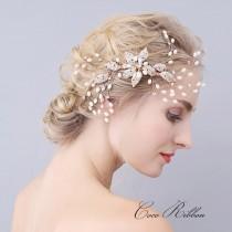 wedding photo - Gold Bridal Hair Comb, Vintage Style Crystal Wedding Bridesmaid Flower Rhinestone Hair Pin Accessory