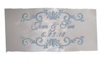 wedding photo - Jennifer  Satin Ribbon Wedding Embroidered Personalized Gown Label - Diamond White