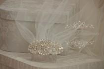 wedding photo - Bridal Ivory Tulle Birdcage Veil, Vintage Style Petite Veil Wedding tulle veil