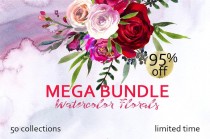 wedding photo -  95%off Mega Watercolor Floral Bundle