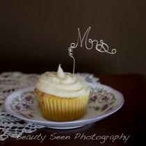 wedding photo - Cupcake Topper Set Mr Mrs, Wedding Decor