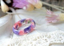 wedding photo - eco resin ring Eco flowers-REAL FLOWER RING-nature inspired engagement rings-botanical handmade jewelry-Eco Friendly -Everyday Jewelry-lilac