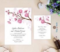 wedding photo - Printed Wedding Invitation and info card bundle 