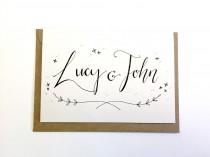 wedding photo - Personalised wedding card, hand drawn, typography