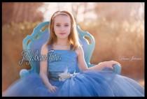 wedding photo - Flower girl dress, smokey blue, other colors available