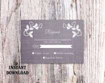 wedding photo -  DIY Lace Wedding RSVP Template Editable Word File Instant Download Blue Rsvp Template Printable Vintage Rsvp Floral RSVP Card Rustic Rsvp