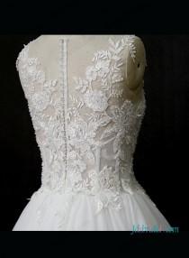 wedding photo -  Sexy see through lace bodice tulle bottom wedding dress