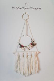 wedding photo - DIY Holiday Yarn Hanging