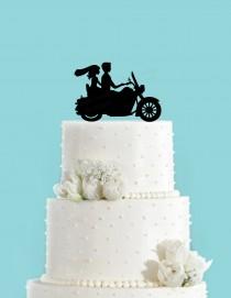 wedding photo - Motorcycle Bike Wedding Cake Topper