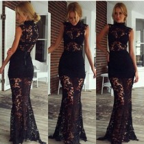 wedding photo -  New Arrival Custom Made Sexy Lace Floor-Length Court Train Sleeveless Long Prom Dress / Evening Gown from Dressywomen