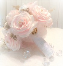 wedding photo -  Blush bridal bouquet - 3 sizes available - Paper bouquet - Romantic bouquet - Baby's breath bouquet - Shabby chic bouquet - Wedding bouquet