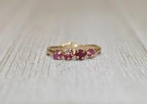 wedding photo - Uncut Ruby Garland Ring - Solid Gold or Platinum Customizable Rough Cut Twig Engagement Ring