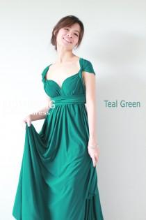 wedding photo - Maxi Teal Green Infinity Dress Bridesmaid Dress Prom Dress Convertible Dress Wrap Dress