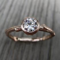 wedding photo - Diamond Twig Engagement Ring: Recycled Gold, Half Carat
