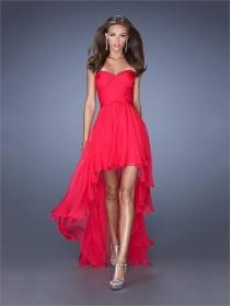 wedding photo -  Sweetheart Ruched Bodice High Low Prom Dress PD2607