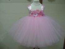 wedding photo - Pink Flower Girl Dresses Birthday Dress Tulle Dress Wedding Dress Pink Tulle Ball Gown Toddler Tutu Dress Baby Dress 1T 2T 3T 4T 5T 6T 8T 10
