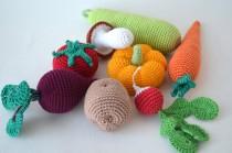 wedding photo - Crochet knit Vegetables  Kitchen decor Christmas gift,Play food,Crochet food,Soft toys,Handmade toy, Eco friendly,Learning toy set of 8 pcs