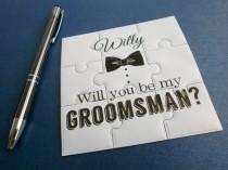 wedding photo - Be My Groomsman, Groomsman Invitation, Will You Be my Groomsman puzzle, Be my Best Man, Groomsman Proposal Card
