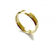 wedding photo - Wedding Band, Classic Wedding Ring, 14k Yellow Gold Ring, 5mm Wide, Smooth