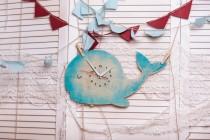 wedding photo - Whale Wall clock, Gift idea, Christmas gift,