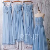 wedding photo - 2016 Light Blue Bridesmaid Dress, Mix and Match Prom Dress, Long Maxi Dress, Strapless Wedding Dress, Women Evening Gown (F108/B013C/F198)