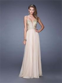 wedding photo -  A-line Sweetheart Sheer inset Embroidered Bodice Chiffon Prom Dress PD3156