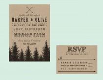 wedding photo - Rustic Tree Typography Wedding Invitation // DOWN PAYMENT towards Printed Sets // Rustic Wedding, Typography Wedding, Forest Wedding