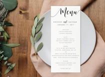 wedding photo - Instant Download Printable Menu-Editable PDF-DIY Menu Template-Digital Calligraphy Template-Printable Wedding Menu-#SN022_M