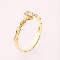 wedding photo - Braided Engagement Ring No.3 - 14K Gold and Diamond engagement ring, celtic ring, engagement ring, wedding band