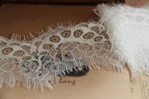 wedding photo - Off white Chantilly Eyelash Lace Trim, Chantilly Lace Fabric, 2.3 inches Wide for  Veil, Dress, Costume, Craft Making, 3 Meter/piece