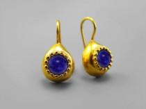 wedding photo - Blue Purple gold earrings, violet jewelry, Teardrop Earrings, Iolite Earrings, Violet Earrings,Gemstone Earrings, Water Sapphire earrings