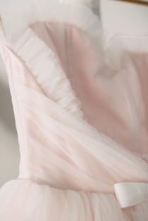 wedding photo - Blush Pink Tulle Wedding Dress - Vintage Style Ball Gown - Kristine Style