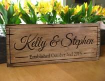 wedding photo - rustic wood sign Personalized Distressed Carved Name Sign,  Rustic Barn Wedding Sign, Personalized Wedding Gift, Last Name Wood Sign,