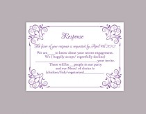 wedding photo -  DIY Wedding RSVP Template Editable Text Word File Download Printable RSVP Cards Lavender Rsvp Card Template Purple Rsvp Card