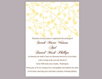 wedding photo -  DIY Wedding Invitation Template Editable Word File Instant Download Printable Yellow Invitation Elegant Wedding Invitation Heart Invitation