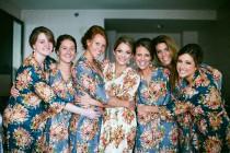 wedding photo - Floral Bridesmaids Robes Sets Kimono Crossover Robe Wrap bridesmaids gifts, getting ready robes, Bridal shower favors, pre-wedding pics