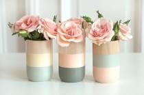 wedding photo - Wooden Vases - Set of 3 - for flowers and more - Home Decor - for Her