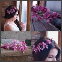wedding photo - Lilac Flower Crown Floral Headband  ,lilack Romantic, violet headband