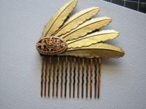 wedding photo - Brass hair comb 