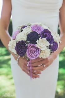 wedding photo - Wedding Bouquet, Sola wood Bouquet, Sola Lavender Bouquet, Alternative Bouquet, Sola flowers, Wood Boquet