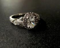 wedding photo - Vintage Designer Inspired Engagement Ring, Made to Order