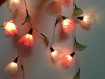 wedding photo - 20 Bulbs Purple & Pink Himalayas flower with leaf string lights for Patio,Wedding,Party and Decoration, fairy lights