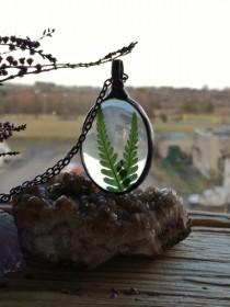 wedding photo - Woodland necklace, Fern Necklace, terrarium necklace, beauty of nature, forest jewelry, hand made, Gift for her, bustani