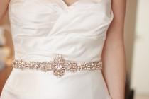 wedding photo - Rose Gold crystal bridal sash, rose gold belt, abigailgracebridal, rose gold belt, rose gold sash, rose gold wedding sash