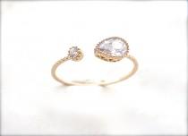 wedding photo - adjustable gold ring, zirconia diamond ring, sparkle ring, cubic zirconia gold ring, engagement ring